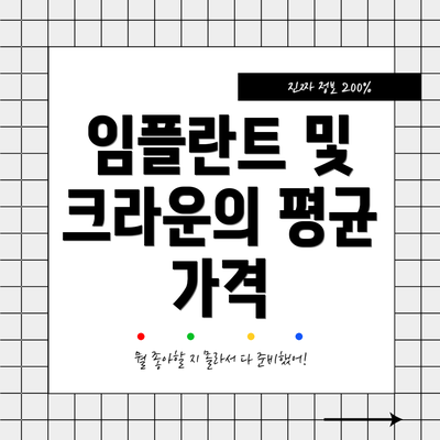 임플란트 및 크라운의 평균 가격