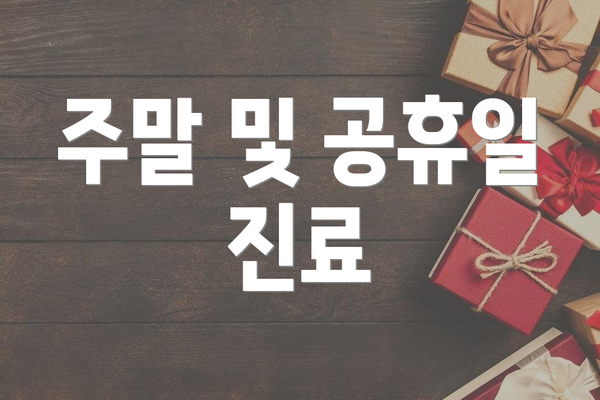 주말 및 공휴일 진료