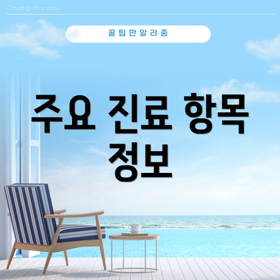 주요 진료 항목 정보