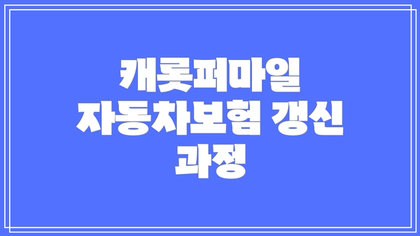 캐롯퍼마일 자동차보험 갱신 과정