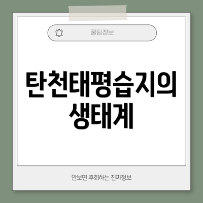 탄천태평습지의 생태계