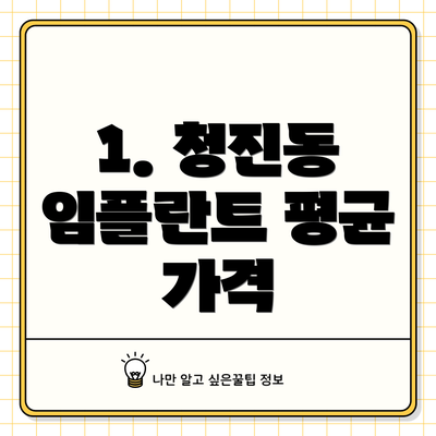 1. 청진동 임플란트 평균 가격