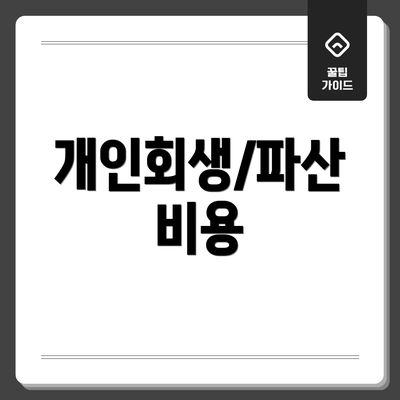 개인회생/파산 비용