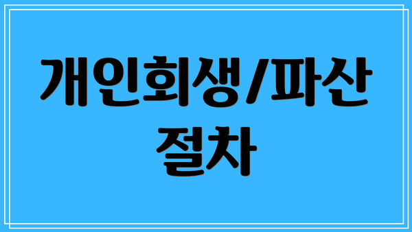 개인회생/파산 절차