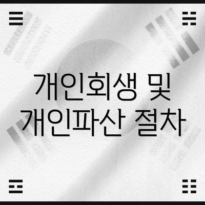 개인회생 및 개인파산 절차