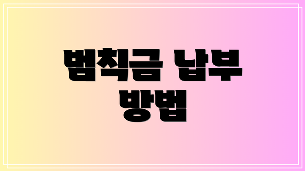 범칙금 납부 방법