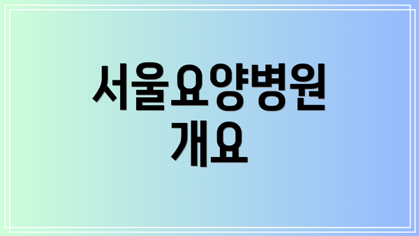 서울요양병원 개요