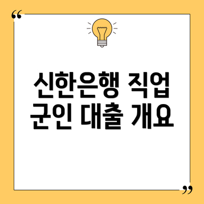 신한은행 직업 군인 대출 개요