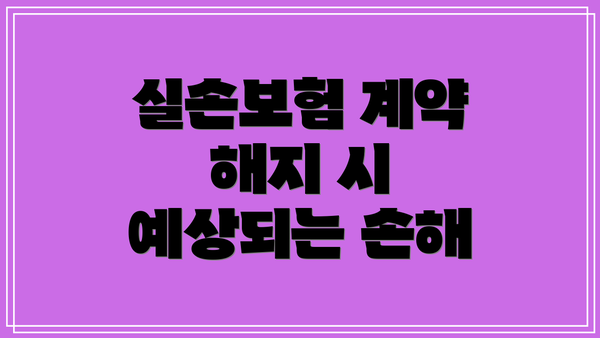 실손보험 계약 해지 시 예상되는 손해