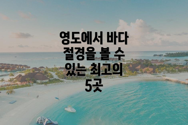 영도에서 바다 절경을 볼 수 있는 최고의 5곳