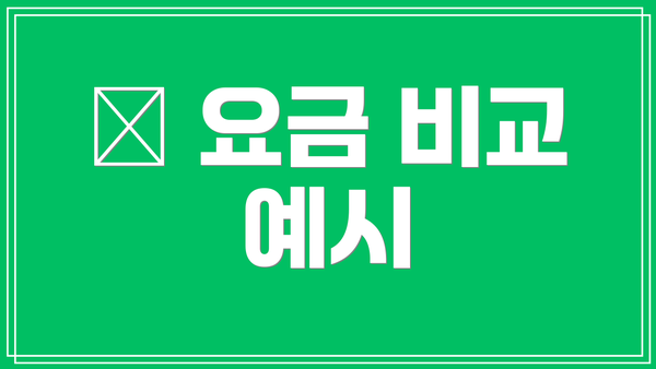 💰 요금 비교 예시