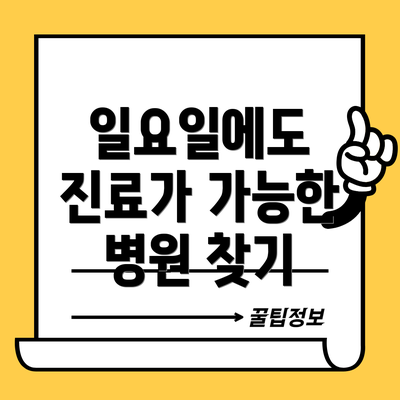 일요일에도 진료가 가능한 병원 찾기