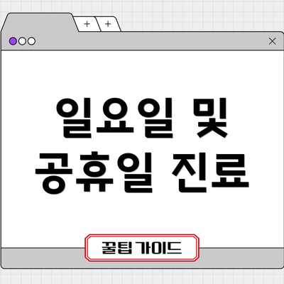 일요일 및 공휴일 진료
