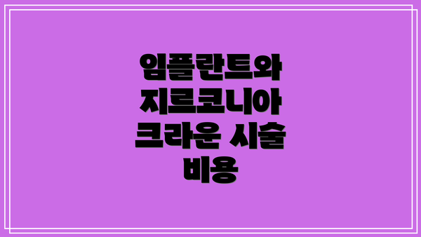임플란트와 지르코니아 크라운에 대한 설명