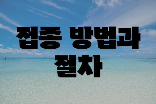 접종 방법과 절차
