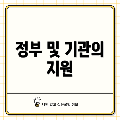 정부 및 기관의 지원