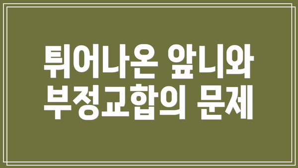 튀어나온 앞니와 부정교합의 문제
