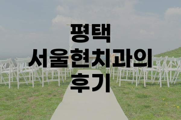 평택 서울현치과의 후기