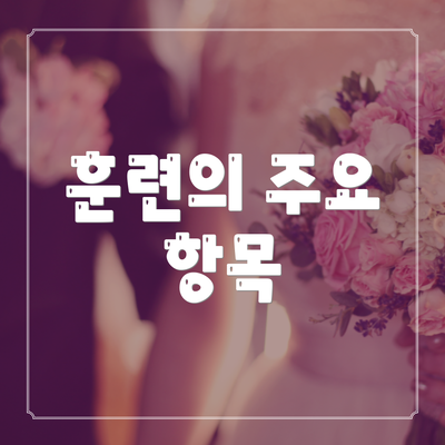 훈련의 주요 항목