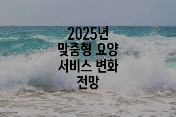 2025년 맞춤형 요양 서비스 변화 전망