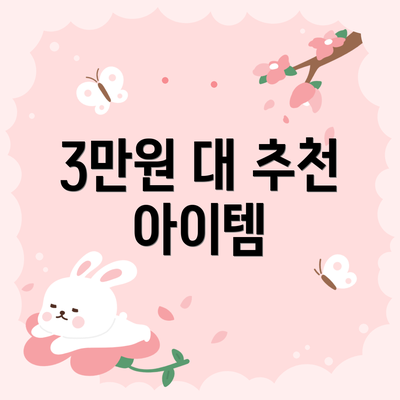 3만원 대 추천 아이템