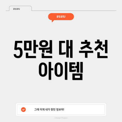 5만원 대 추천 아이템